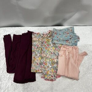 Vaenait Baby Pajama Bundle Lot 6 Pieces Size 120 (XL) 6-7 Years Old Girls Modal